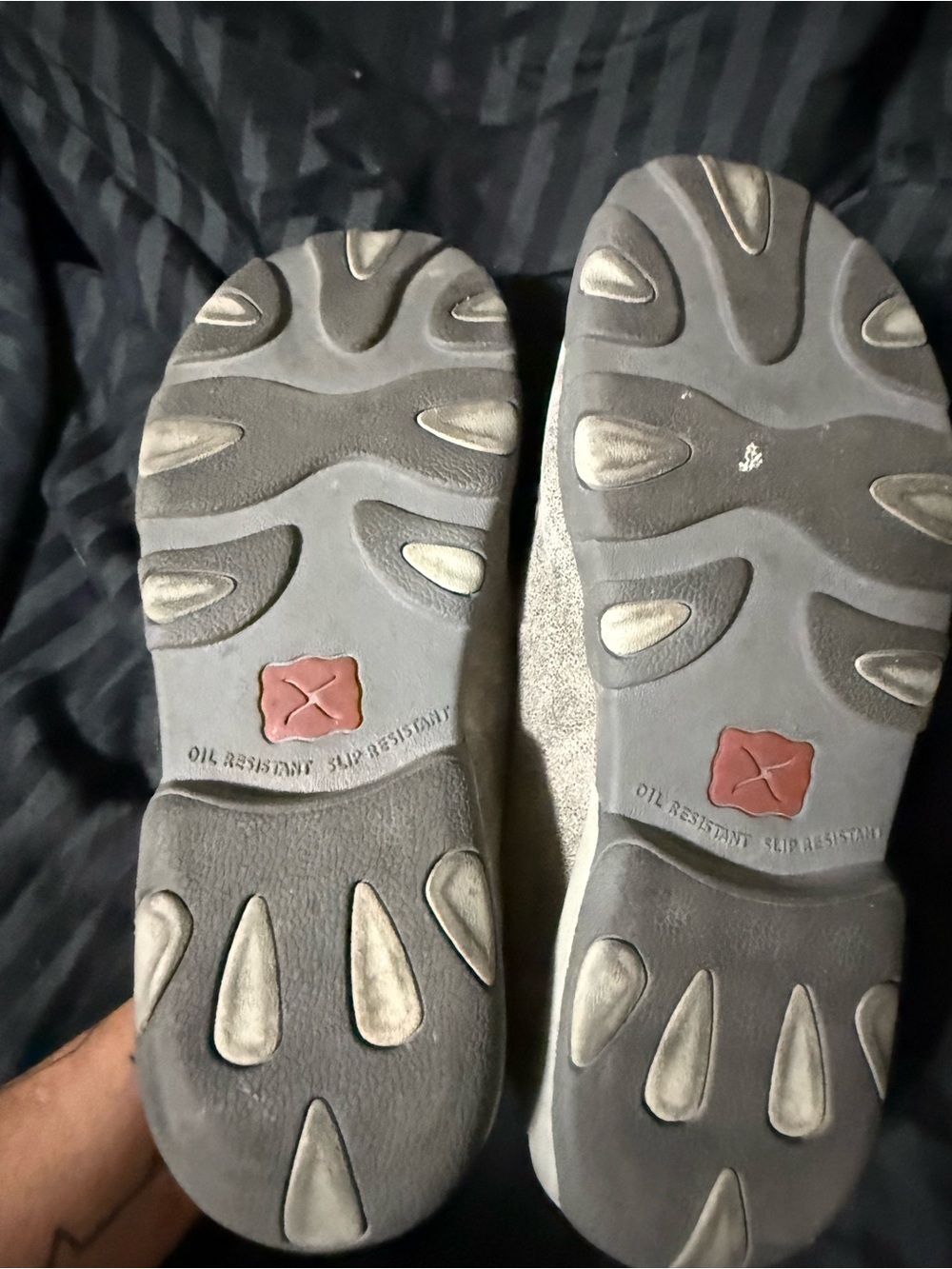 Twisted X Men's Gray Suede Boat Shoes with Checkered Toe - Picture 5 of 7